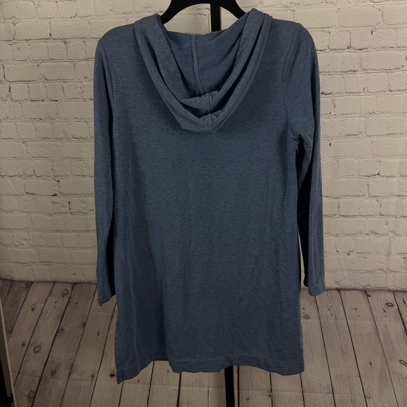 Pure Jill Luxe Tencel Blue Pocket Front Tunic Size Small Petite - Picture 4 of 5